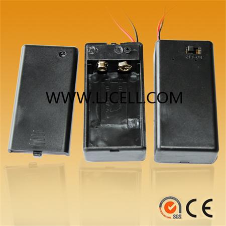 9V电池盒带盖带开关