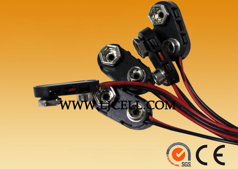 一字型塑胶硬壳9V电池扣